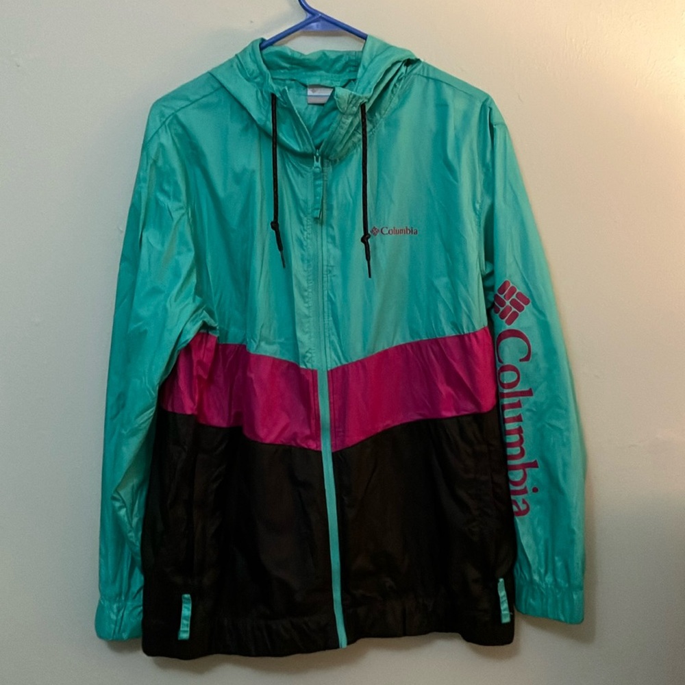 Columbia Teal Windbreaker Jacket